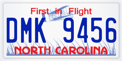 NC license plate DMK9456