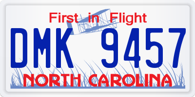 NC license plate DMK9457