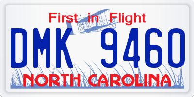 NC license plate DMK9460