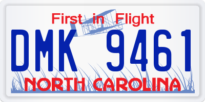 NC license plate DMK9461