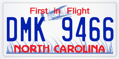 NC license plate DMK9466