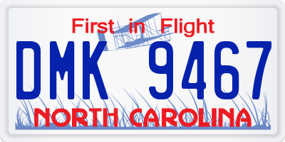 NC license plate DMK9467