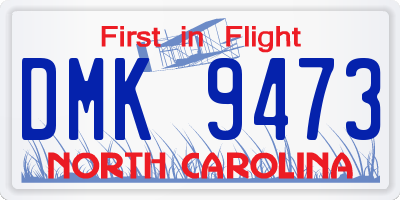 NC license plate DMK9473