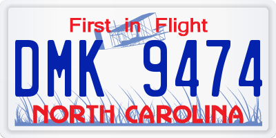 NC license plate DMK9474