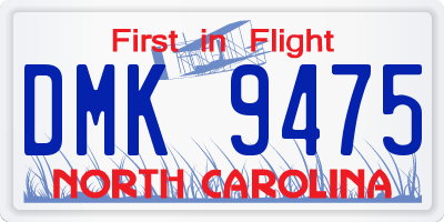 NC license plate DMK9475