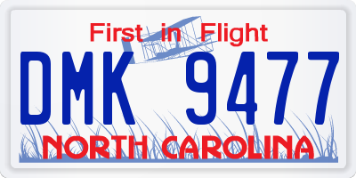 NC license plate DMK9477