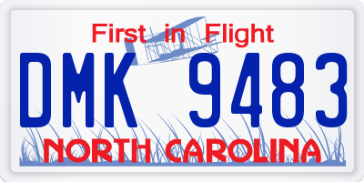 NC license plate DMK9483