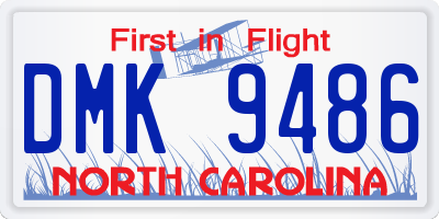 NC license plate DMK9486
