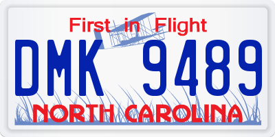 NC license plate DMK9489