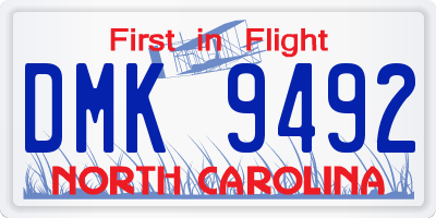 NC license plate DMK9492