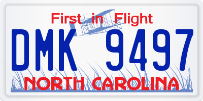 NC license plate DMK9497