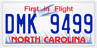 NC license plate DMK9499