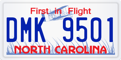 NC license plate DMK9501