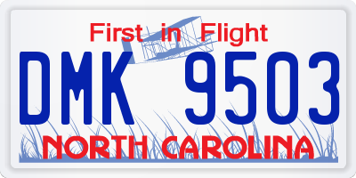 NC license plate DMK9503