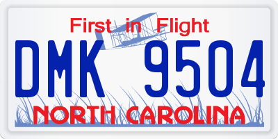 NC license plate DMK9504