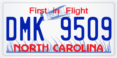 NC license plate DMK9509