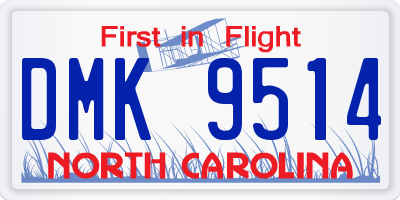 NC license plate DMK9514