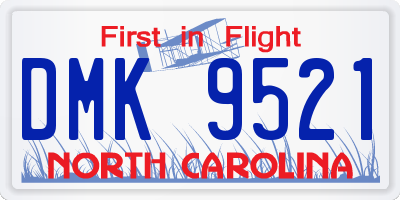 NC license plate DMK9521