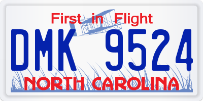 NC license plate DMK9524