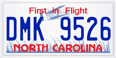 NC license plate DMK9526