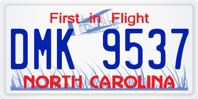 NC license plate DMK9537