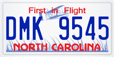 NC license plate DMK9545