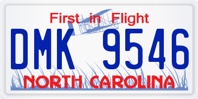 NC license plate DMK9546