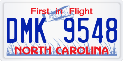 NC license plate DMK9548