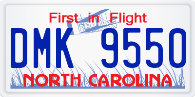 NC license plate DMK9550