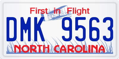 NC license plate DMK9563