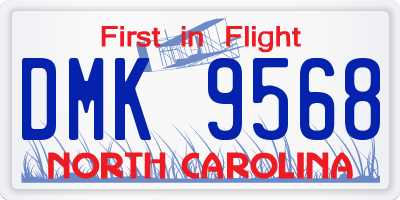 NC license plate DMK9568