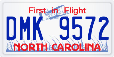 NC license plate DMK9572