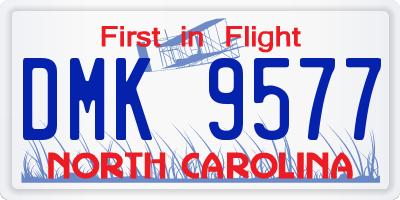 NC license plate DMK9577