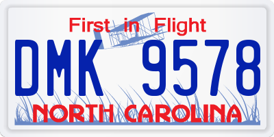 NC license plate DMK9578