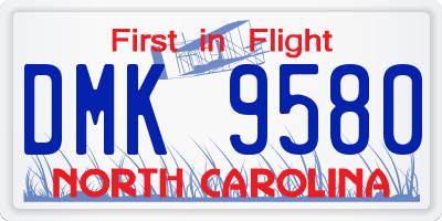 NC license plate DMK9580