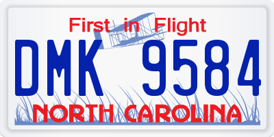 NC license plate DMK9584