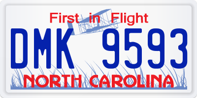 NC license plate DMK9593