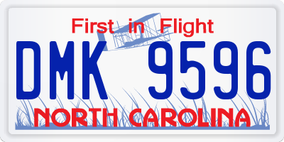 NC license plate DMK9596