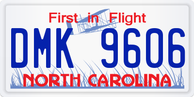 NC license plate DMK9606