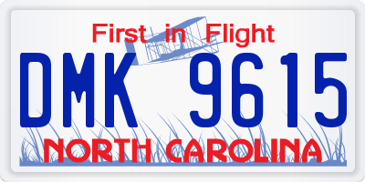 NC license plate DMK9615