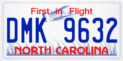NC license plate DMK9632