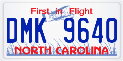 NC license plate DMK9640