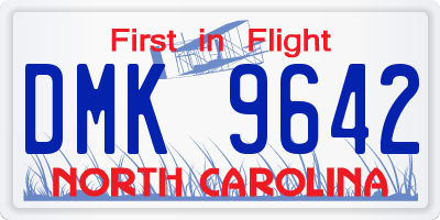 NC license plate DMK9642