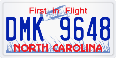 NC license plate DMK9648