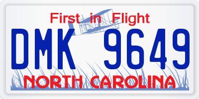 NC license plate DMK9649