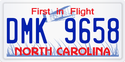 NC license plate DMK9658