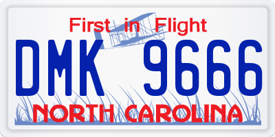 NC license plate DMK9666