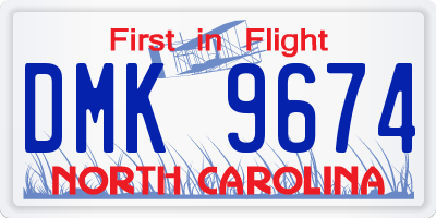 NC license plate DMK9674