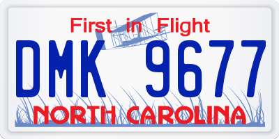NC license plate DMK9677