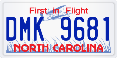 NC license plate DMK9681